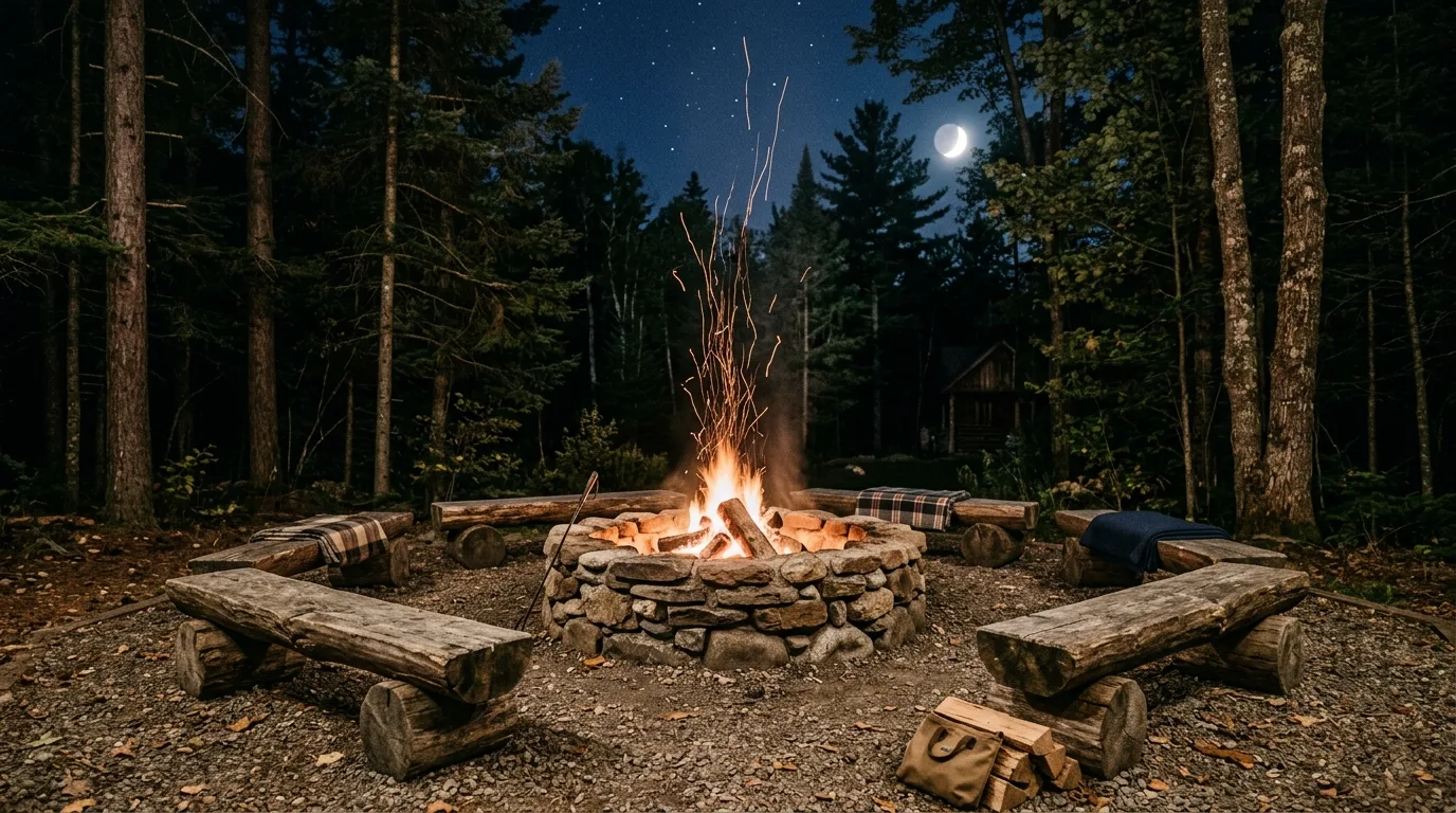Fire Pit With Adirondack Seating